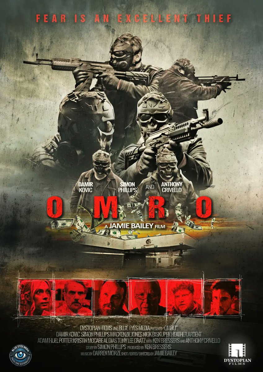 thealdias's tweet photo. STAY TUNED for OMRO: Fear Is An Excellent Thief... My latest feature film with the crew at Dystopian Films including #AlDias #SimonPhillips #AnthonyCrivello #DamirKovic #TonyLeeGratz #NickBiskupek #MackenzieJones #HeatherArendt #JamieBaileyDirector #ActionPacked #Banking https://t.co/3dyOgvgxfP