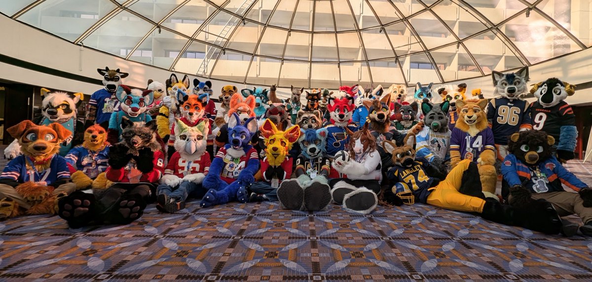 AbrahmLion's tweet photo. I've been shooting the fursuit sports jerseys group since 2012, and it has always been a pleasure. Thanks, everyone! #FurFest #MFF2024 https://t.co/zgvJYZebEU