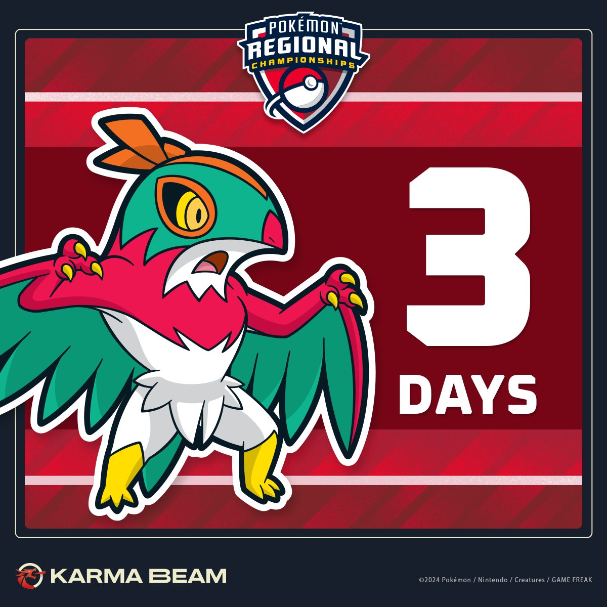 karma_beam's tweet photo. Get ready, Trainers! We are only 3 days away from opening registrations for the Mérida Pokémon Regional Championships 2025 via @rk9labs 

More details can be found at https://t.co/F4zECQp8zi https://t.co/jCj8v0ozeJ