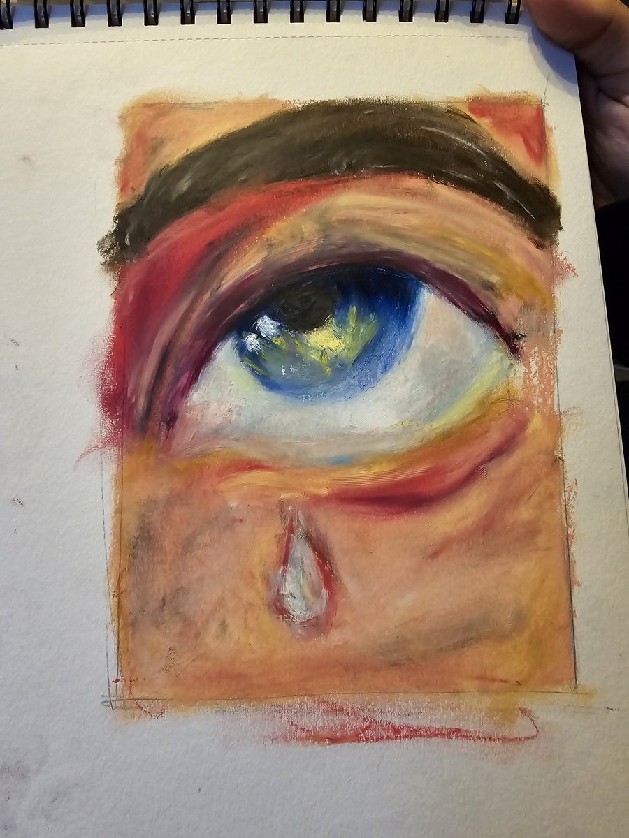 Eenolas's tweet photo. Megan's latest piece ..... oil pastels @CynffigArtists https://t.co/0k5ypPNcnb