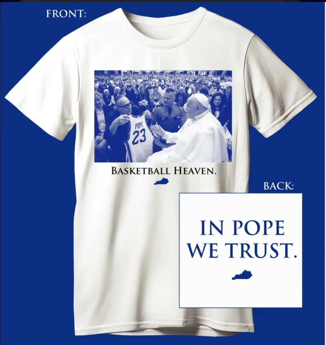 goose21tees's tweet photo. IN POPE WE TRUST!! 🏀💙
Order yours today!
at 👉🏼 https://t.co/w56WSquycU
https://t.co/cKWCjcpb0j https://t.co/ffOxxwB8RV