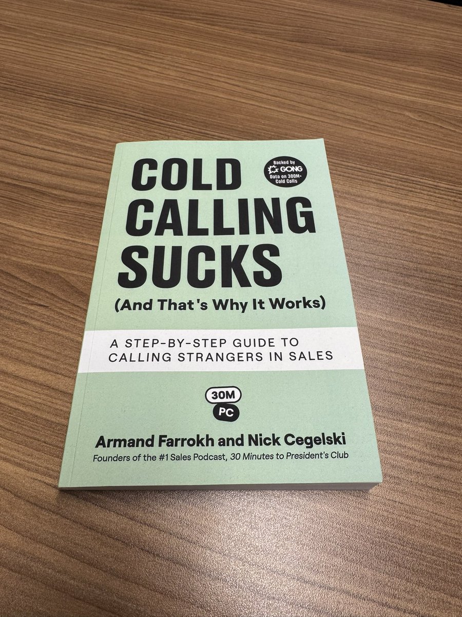 If you’re in sales and/or marketing, I highly recommend this book. Cold calling is not dead. If anyone tells you it is, it’s because they suck at it. <a href="/armandfarrokh/">Armand Farrokh</a> <a href="/NickCeg/">Nick Cegelski</a>