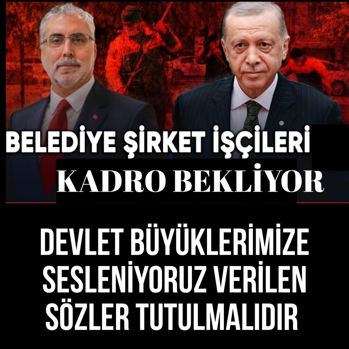 <a href="/Cansiz2020/">𝑩𝒆𝒌𝒊𝒓 𝑪𝒂𝒏</a> <a href="/isamesihsahin/">İsa Mesih Şahin</a> <a href="/GelecekPartiTR/">Gelecek Partisi</a> <a href="/Ahmet_Davutoglu/">Ahmet Davutoğlu</a> <a href="/selcukozdag/">Selçuk ÖZDAĞ</a> <a href="/Akparti/">AK Parti</a> <a href="/akbasogluemin/">Av. M.Emin AKBAŞOĞLU 🇹🇷</a> <a href="/herkesicinCHP/">CHP 🇹🇷</a> <a href="/HakveAdale/">BELEDİYE ŞİRKET İŞÇİLERİ PLATFORMU</a> Toplumun Beklentileri var 

Verilmiş sözler var

700 Bin Belediye Şirket İşçileri müjde bekliyor 

<a href="/isamesihsahin/">İsa Mesih Şahin</a> <a href="/Akparti/">AK Parti</a> <a href="/isikhanvedat/">Prof. Dr. Vedat Işıkhan</a>