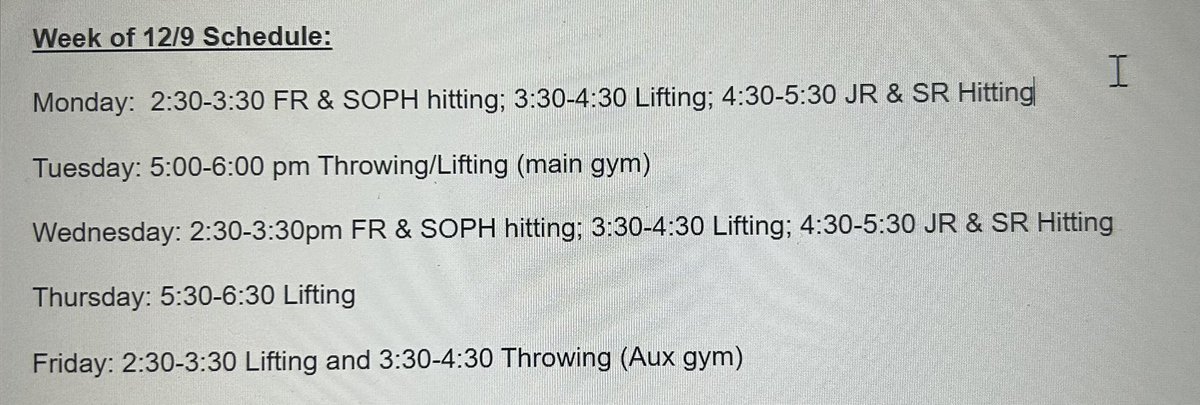 🗓️ 🚨 Here is the ⚾️ schedule for the week of 12/9. Still waiting on the rest of the 🏈 CFB bowl games to be announced prior to sending out weekly e-mail.