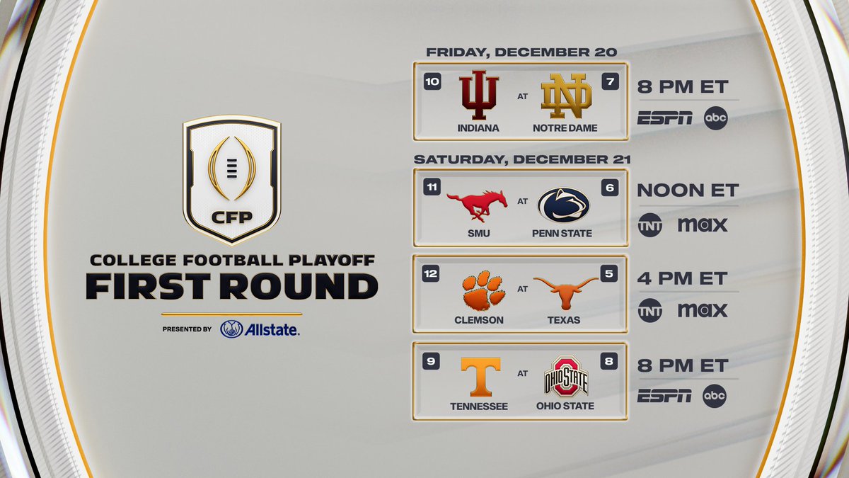 ESPNPR's tweet photo. Commentator teams announced for inaugural 12-team @CFBPlayoff on ESPN, ABC &amp; @TNTSportsUS 

🎙️https://t.co/h0yS206WQL https://t.co/CZygclCAKq