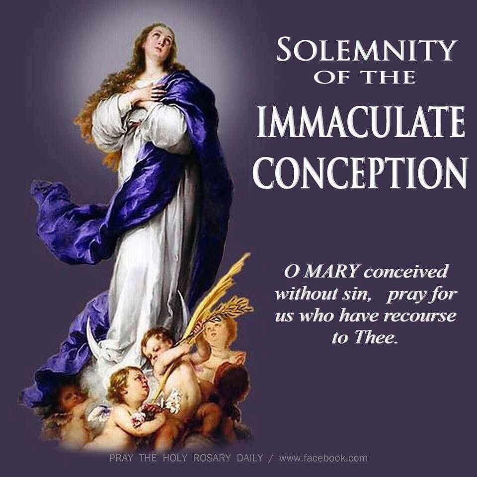 Happy Solemnity of the Immaculate Conception December 9th this year!