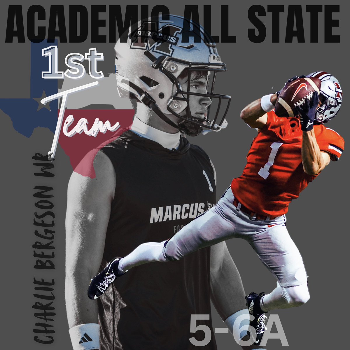 Congratulations to Charlie Bergeson on being named to the 1st Academic All-State team!

#MarcusDNA