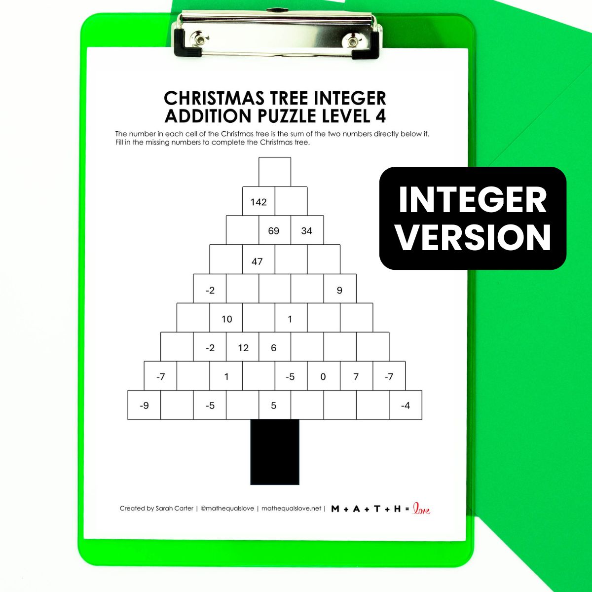 So many of you requested an integer version of these Christmas Tree Addition Puzzles that I had to make it happen! 

mathequalslove.net/christmas-tree… 

#mtbos #iteachmath #puzzlingclassroom