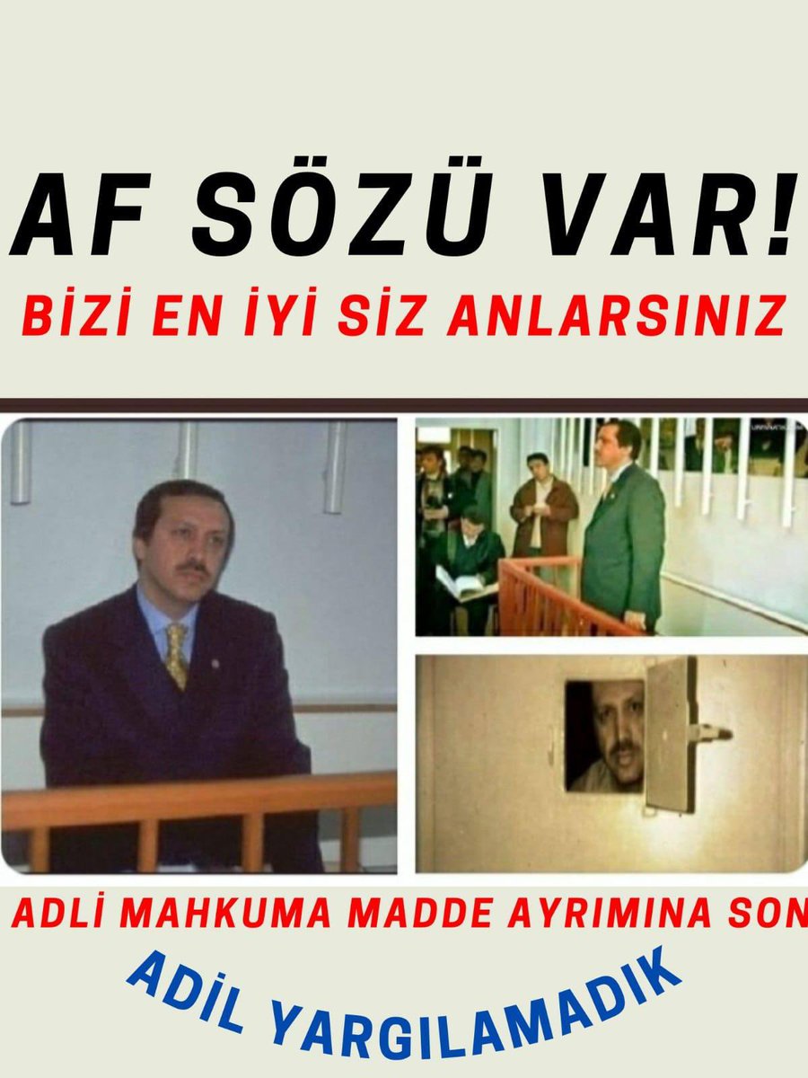 Sesimizi Duyan Varmı 
 
MahkumYerde AdaletNerde

<a href="/RTErdogan/">Recep Tayyip Erdoğan</a> <a href="/dbdevletbahceli/">Devlet Bahçeli</a>
 <a href="/YildizFeti/">Feti Yıldız</a> <a href="/yilmaztunc/">Yılmaz TUNÇ</a> <a href="/NumanKurtulmus/">Numan Kurtulmuş</a>