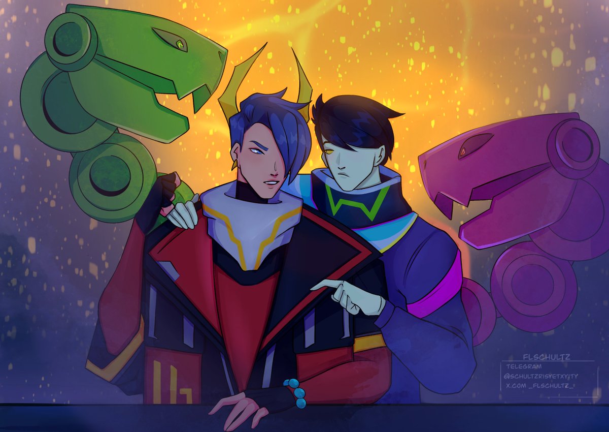 _FlSchultz_'s tweet image. crossover 🌟 #apheliosweek #aphelios #brawlstars #edgar