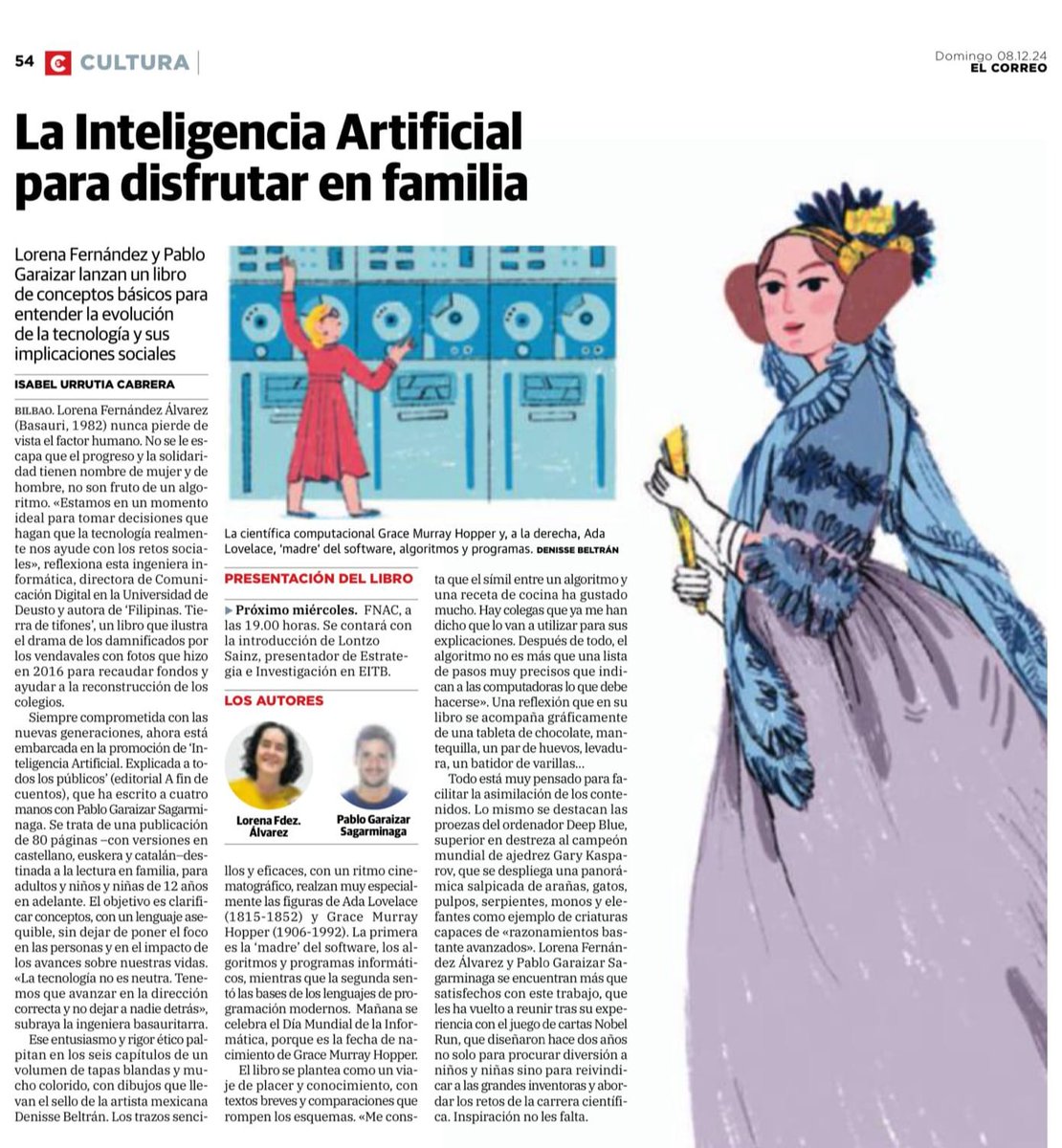 loretahur's tweet photo. Mañana se celebra el Día Mundial de la Informática por el nacimiento de Grace Murray Hopper. Desarrolló el 1º compilador para un lenguaje de programación. Por eso no podía faltar en nuestro libro y en esta bonita entrevista que nos ha hecho @IsabelVUrrutia https://t.co/NZOLHvpLUJ https://t.co/ua1mp4MRN2
