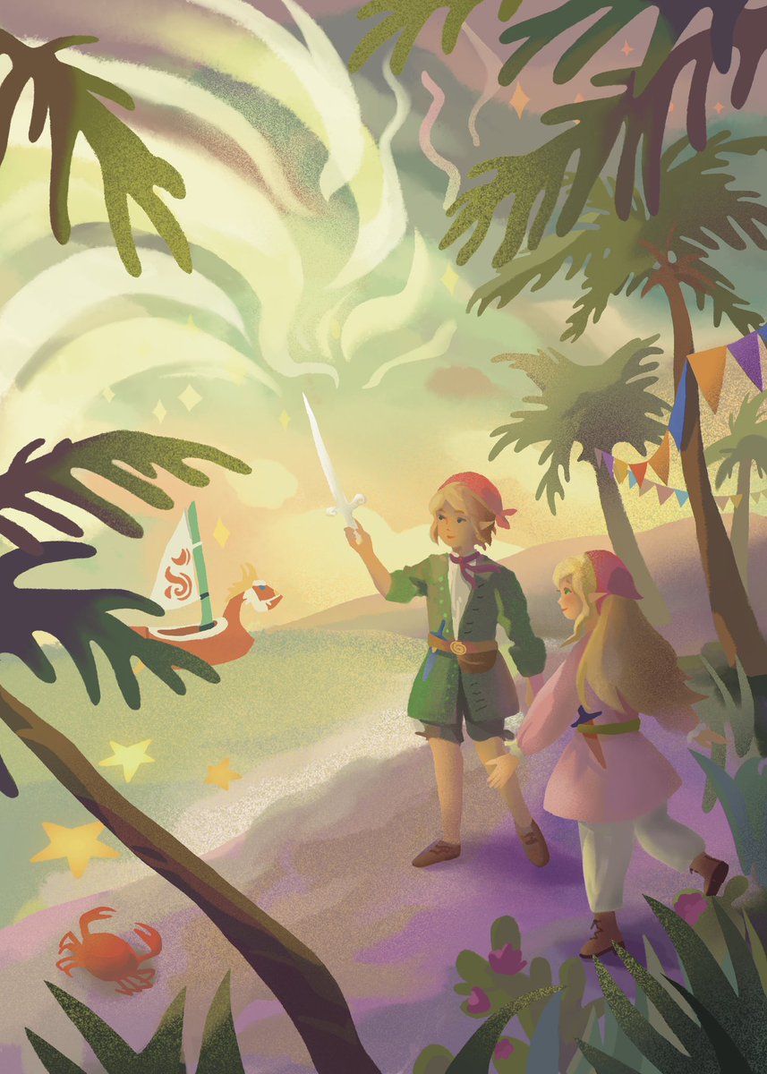 My piece for the <a href="/HyruleFashion/">Hyrule Fashion Anthology 🌟</a> zine 🎀 #thewindwaker #LegendOfZelda