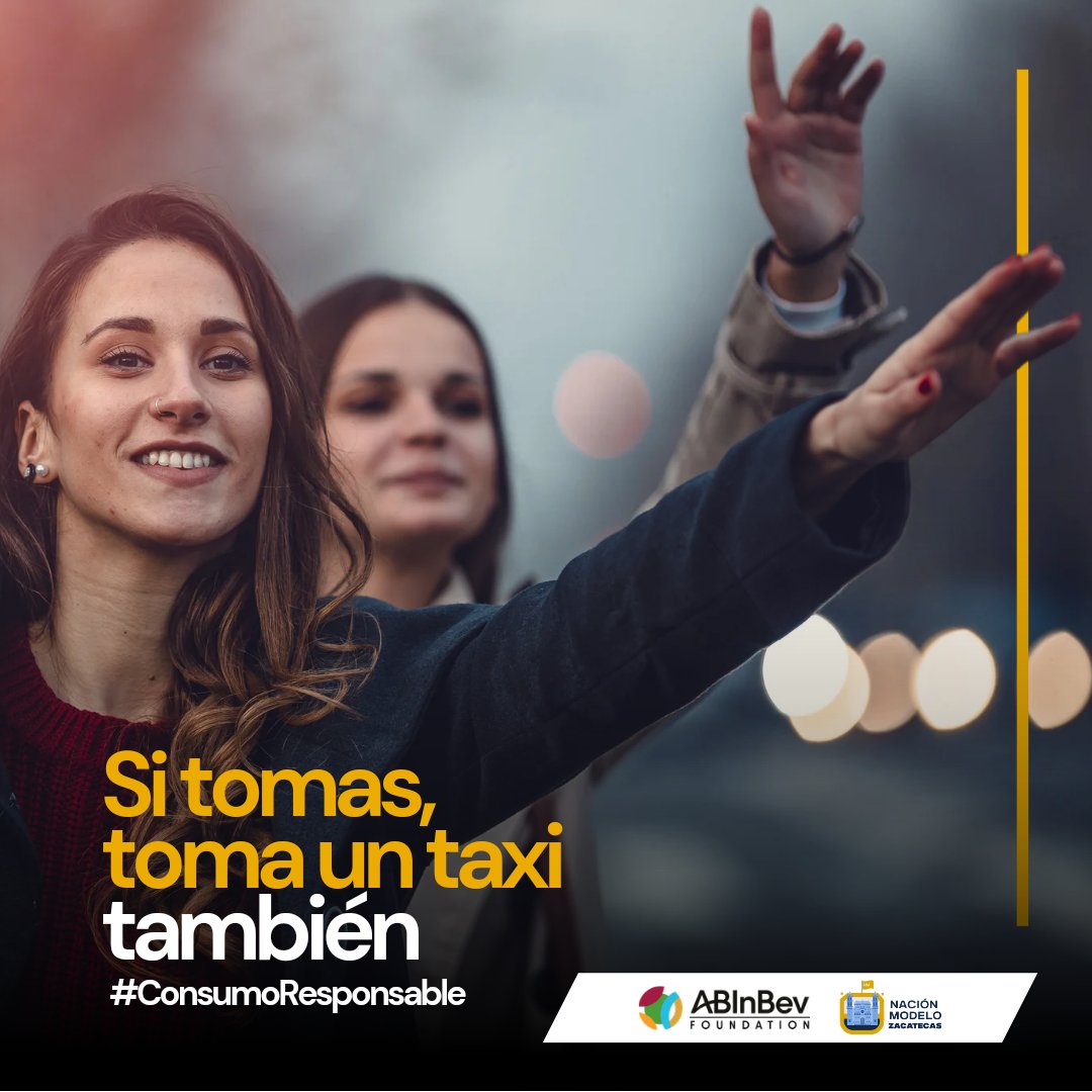zacciudadmodelo's tweet photo. Cuando salgas de fiesta, si tomas, toma taxi también! 🚖

#ConsumoResponsable #SiTomasNoManejes #NaciónModelo #NaciónModeloZacatecas #ABInBev https://t.co/jB2Fy8QWJ3