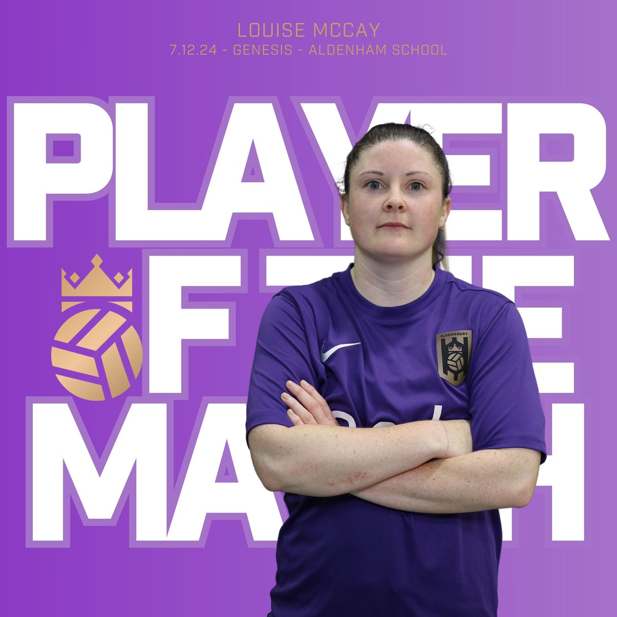 Congratulations to Lou McCay, for winning the POTM award for her performance yesterday against Genesis!💜

Lou led the first line of our defence well, and with great intensity. Her composure in front of goal was also on full display, bagging herself a well deserved brace⚽️⚽️