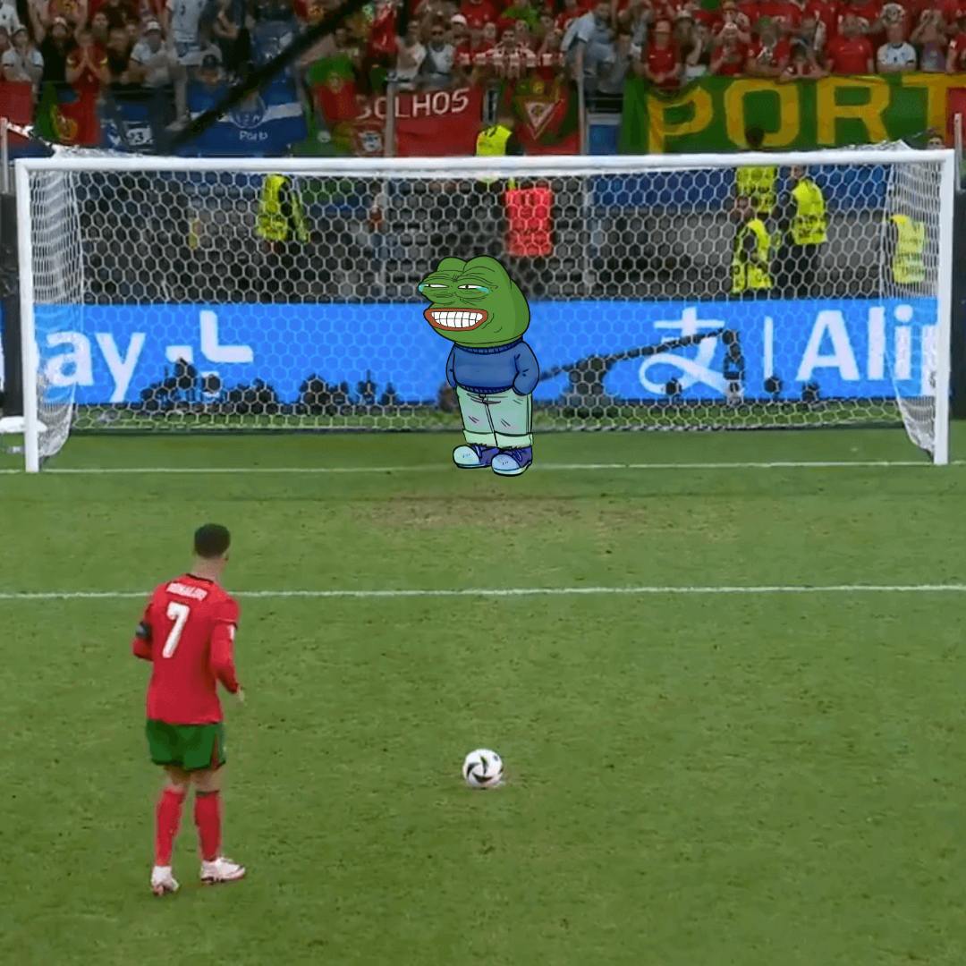 justpepeguysol's tweet photo. $PEPEGUY steps into the goal, even the ball knows it’s game over.
No goals, just vibes. https://t.co/3lLlXYoCkr