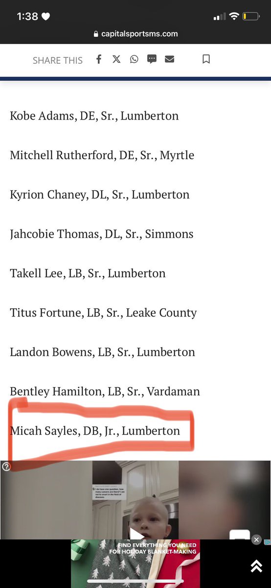 MicahSayles1's tweet photo. Blessed and honored to be named a all state player🙏🏾🖤❤️@LumbertonFBall https://t.co/E4JumgITLM