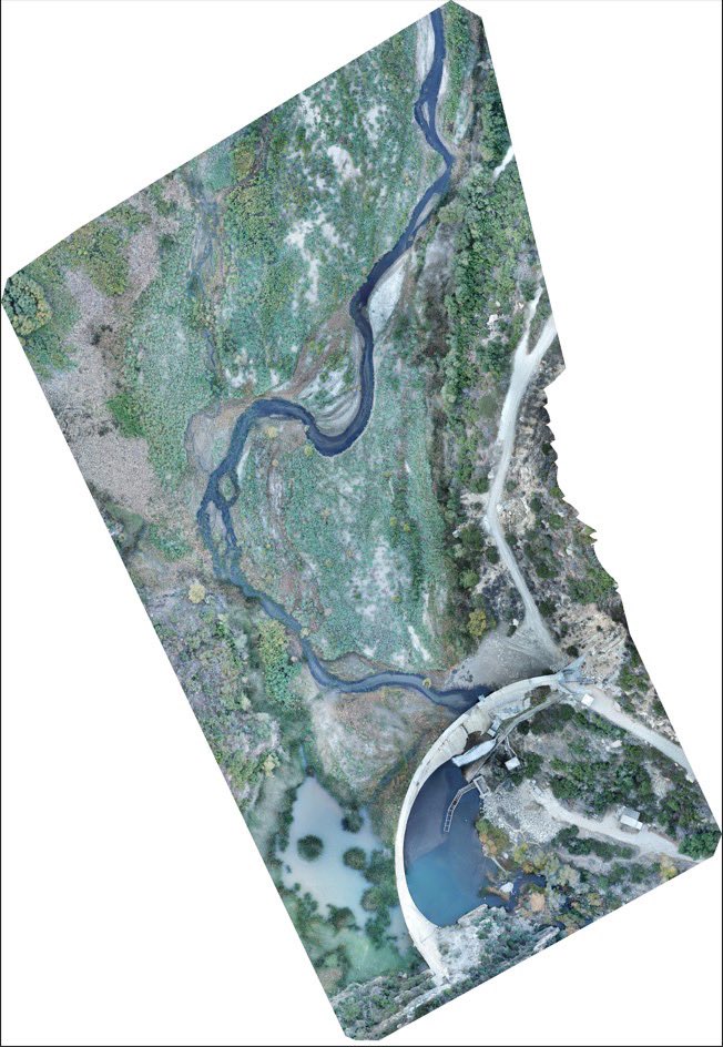 This is a mosaic of over 400 drone pictures, fun! ..this old dam is going to be removed.