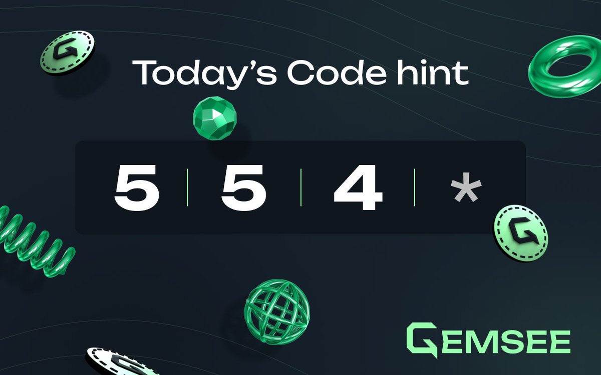 gemseeton's tweet photo. 🎉 That’s a cipher of today!

⌛ Alert: Our token farming event in Gemsee game will be ending in 3 weeks! https://t.co/hxwBj94fes