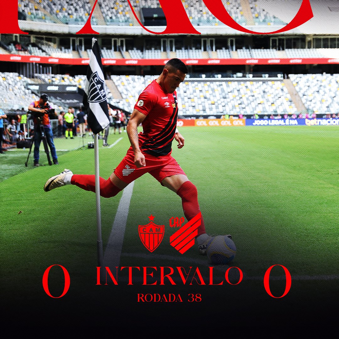 AthleticoPR's tweet photo. Intervalo. 0x0. 
PRA CIMA, ATHLETICO 🔴⚫️ 

#Athletico #CAMxCAP https://t.co/vJQmgLr9Vw