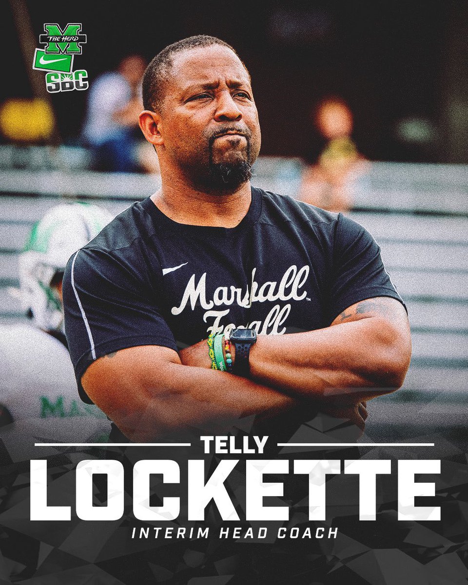 HerdFB's tweet photo. Associate Head Coach @TellyLockette will serve as our Interim Head Coach for our Bowl game. 

Bowl game to be announced. https://t.co/0WH3UF4ZBf