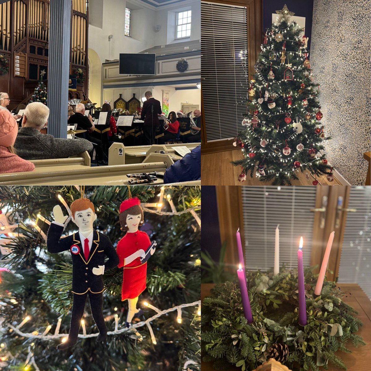 PFOKane's tweet photo. A very Christmassy day hearing the fantastic @renfrewband in festive concert playing some absolute crackers, getting the tree up with some new additions (ask not what Christmas can do for you…🇺🇸) and lighting the second advent candle! 🎶🎄 ⭐️ 🕯️ https://t.co/DBjsQJEpRT