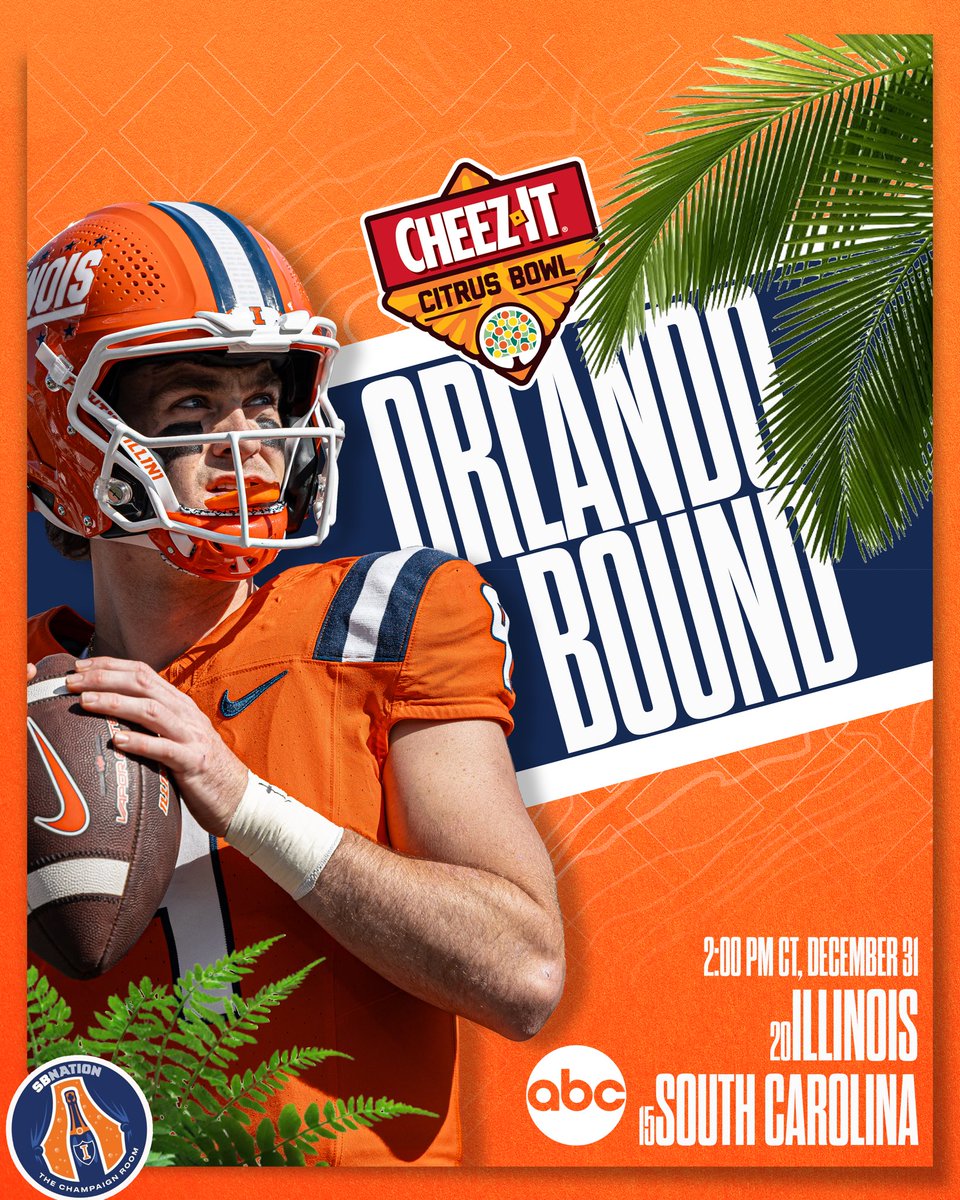 Champaign_Room's tweet image. Illinois is headed to the Citrus Bowl 🔶🔷