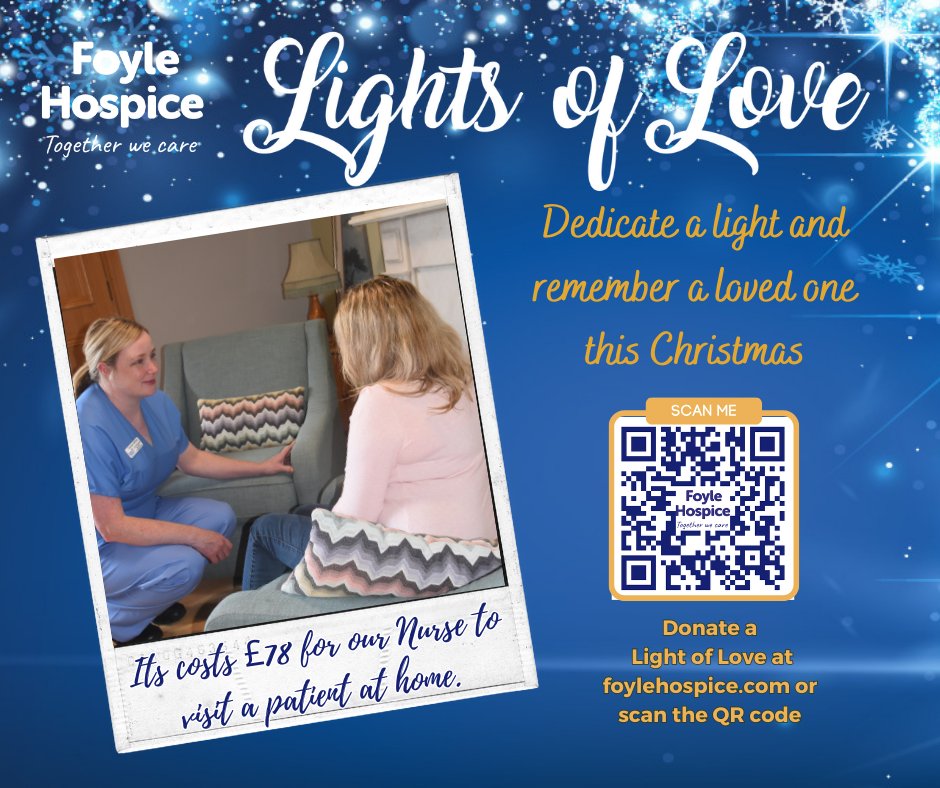 FoyleHospice's tweet photo. When you make a donation and dedicate a Light of Love this year, you will allow us to care for local patients over the Christmas period.
Dedicate a Light of Love or make a donation here: https://t.co/VBXtbqtQ1S
#lightsoflove #dedicatealight #inmemory #foylehospice https://t.co/oNdo7pwyCS