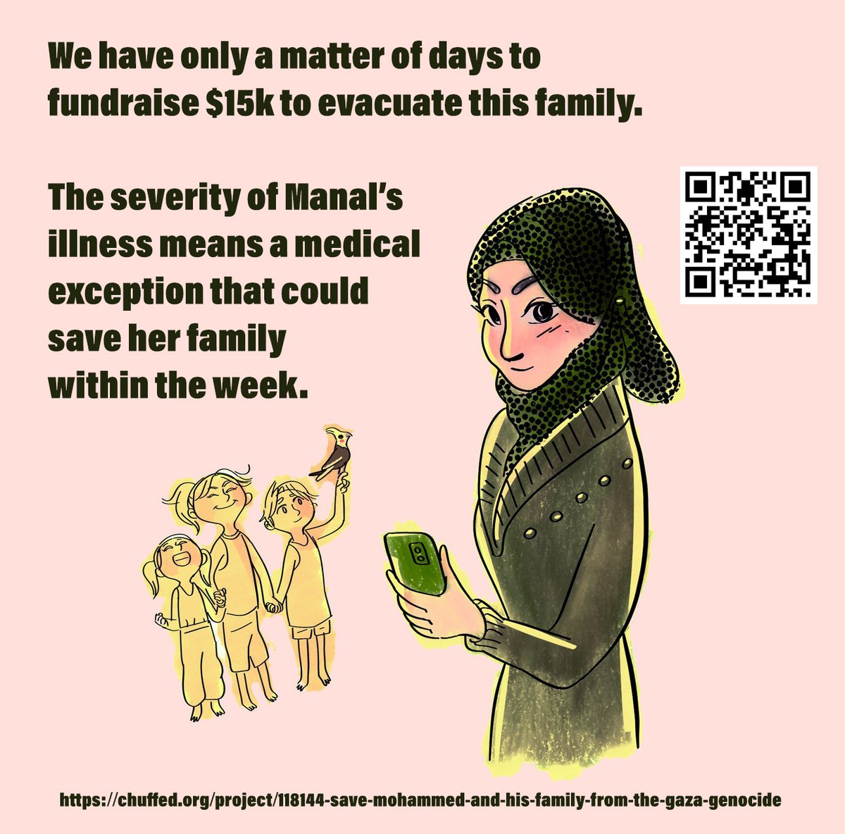 A friend asked me to share this! Please donate if you can and share. Artwork is by <a href="/PollyGuo/">Polly Guo</a> chuffed.org/project/118144…