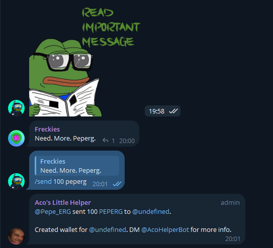 PepeErgo's tweet photo. Did you know you can send $ERG and $PEPERG over telegram? #crypto #microtipping @ergo_platform
Join our Telegram Channel for instant access. https://t.co/3pZmVSEspK
