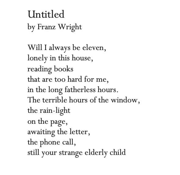 possibly my favorite poem that's titled "untitled"