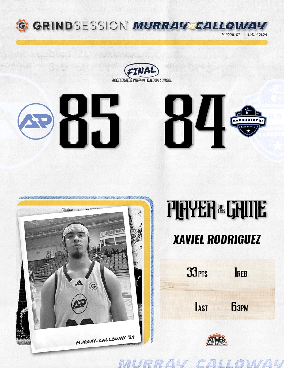FINAL
Accelerated Prep (CO) 85
Balboa School (FL) 84
Player of the Game: Xaviel Rodriguez 33p (6/14 3PM) 1r 1a
Cherif Diallo 10p 5r 9a 4s

Apolo Caetano 18p 5r 11a 1s
Benji Habziabdic 21p 1r 2a 1s