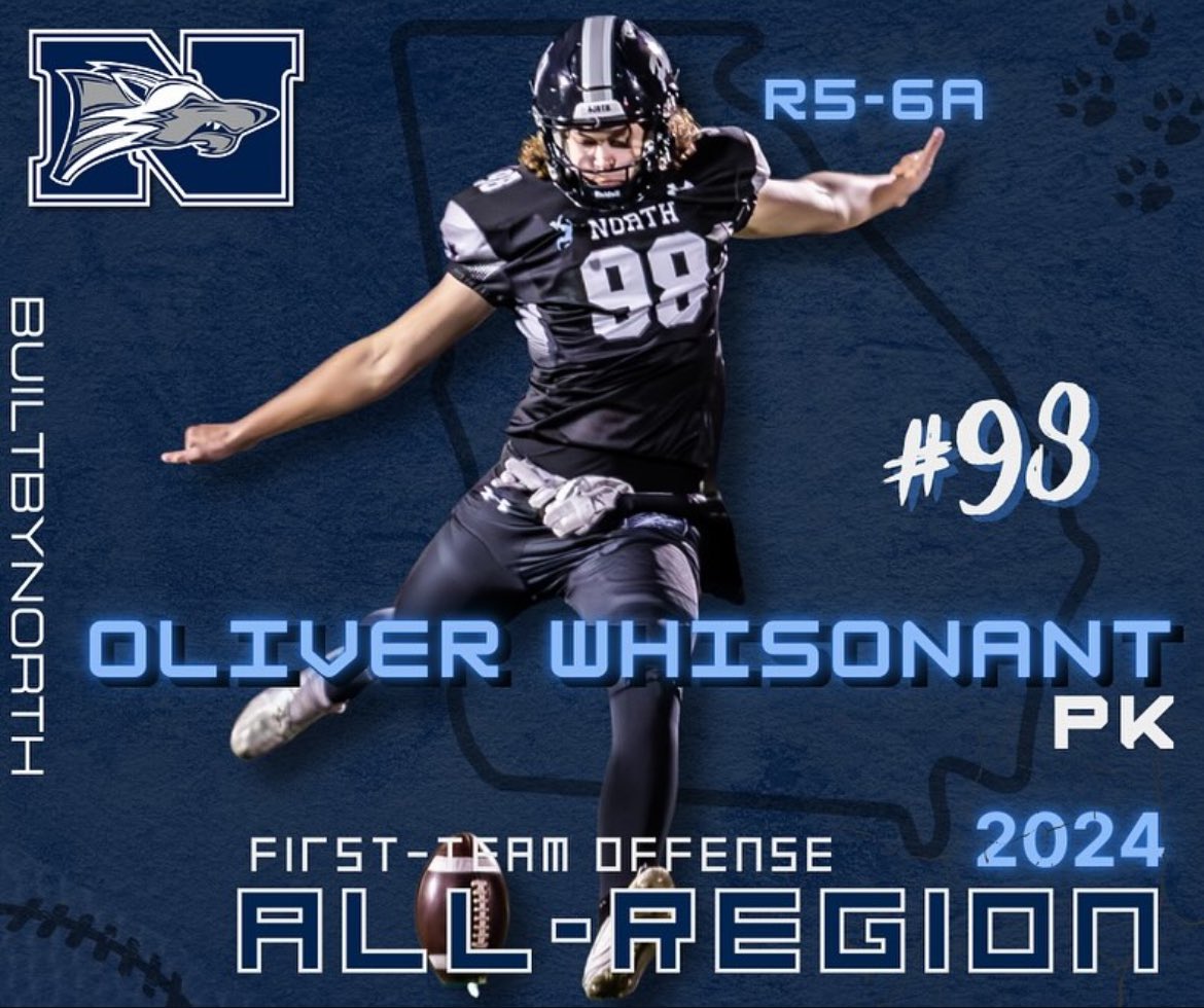 OWhisonant98's tweet photo. Blessed to receive 1st Team All-Region by @GHSFdaily for the second year in a row! Thank you to @redrocktrav for pushing me to get where I am! @NPHSRecruiting @coachripshwtime @ThePuntFactory @KSUEATzone @Coach_LukeRoth @CoachTimSalem @Coach__Blount  @Coach_Jones_1 @chadlunsford https://t.co/N62GybC9rI