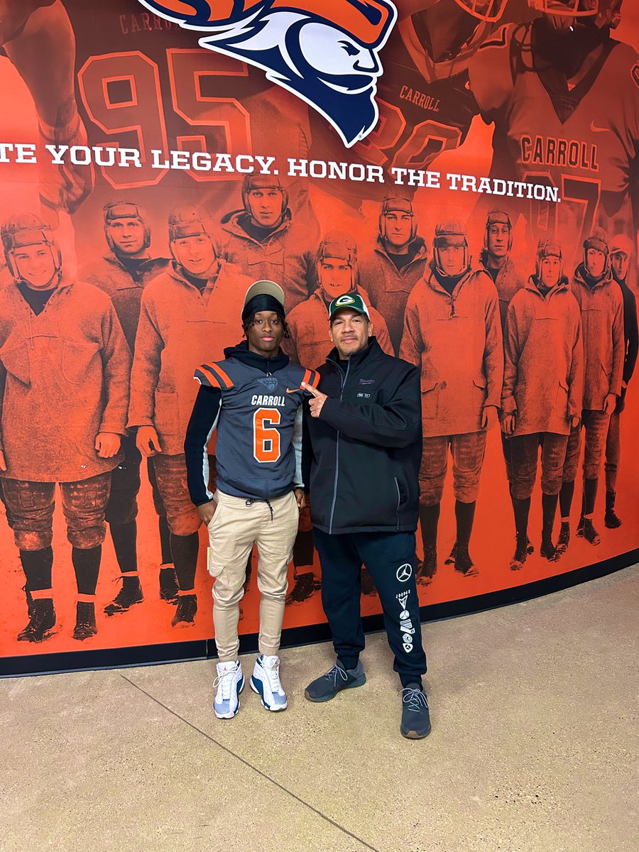 After a great Official Visit I am extremely blessed to receive another football offer from <a href="/CoachBenMathias/">Ben Mathias</a> and <a href="/piofootball/">Carroll U Football</a> to continue my athletic journey at the next level‼️

#GoPios ?🟠🔵

#Uncommitted 
#football 
#recruiting 
#INDIGENOUS