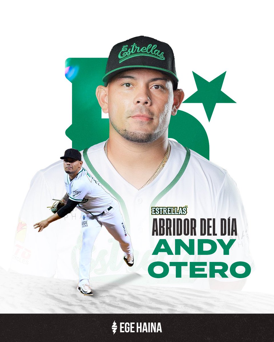 EOBASEBALLCLUB's tweet photo. Andy Otero está de vuelta y más fuerte que nunca 💪🔥. Después del último desafío, nuestro lanzador viene decidido a imponer su dominio en el montículo y demostrar de qué están hechas las Estrellas 🌟⚾. ¡Hoy es su noche y la de todos nosotros! #VamosEstrellas #FuerzaVerde https://t.co/TUPM1zd65Y