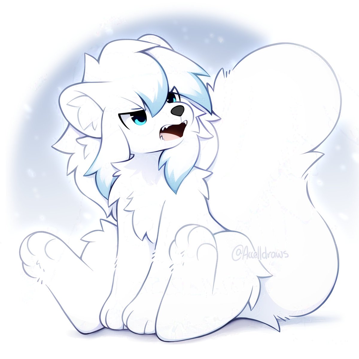 a teeny chibi snowfox Rin! 🦊❄️ fluffy fluffy fluffy fluffy...., image size:1200x1200