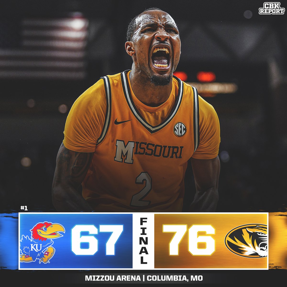 MISSOURI DEFEATS NO. 1 KANSAS 🐯