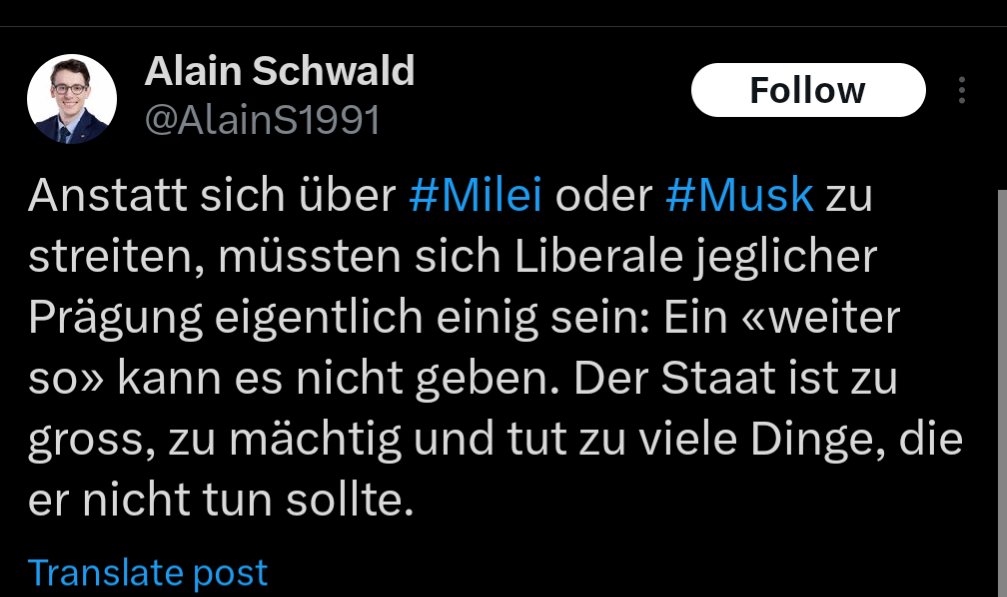 Herzig, wir der Berufssohn, der sich Liberal schimpft wie ein #Fanboy den #Libertären hinterher hechelt. Ich finde <a href="/AlainS1991/">Alain Schwald</a> sehr peinlich und intellektuell überfordert. Aber, wenn man halt nie wirklich arbeiten muss