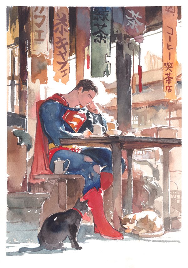 A bit of a tea break and many flags #superman #watercolor 

itoscaresme.shop #dc #marvel #comics