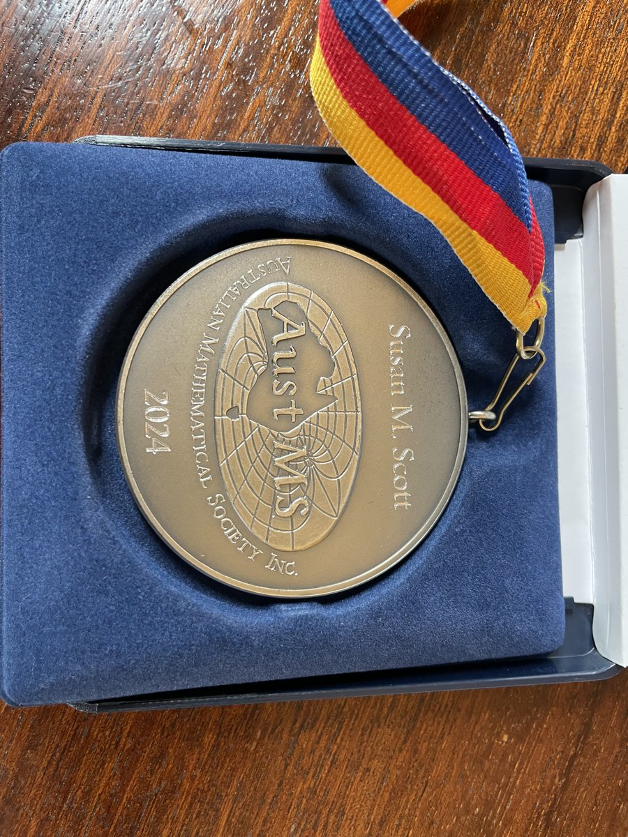 Susan Scott (@ozgravityguru) on Twitter photo Very honoured today to receive the <a href="/AustMS/">Australian Mathematical Society</a> most prestigious award - George Szekeres Medal - at joint meetings with the <a href="/amermathsoc/">American Mathematical Society</a> and NZ Mathematical Society in Auckland. My research in general relativity was partly inspired by work of George Szekeres!
<a href="/Science_Academy/">Australian Academy of Science</a> <a href="/ourANU/">ourANU</a> Very honoured today to receive the <a href="/AustMS/">Australian Mathematical Society</a> most prestigious award - George Szekeres Medal - at joint meetings with the <a href="/amermathsoc/">American Mathematical Society</a> and NZ Mathematical Society in Auckland. My research in general relativity was partly inspired by work of George Szekeres!
<a href="/Science_Academy/">Australian Academy of Science</a> <a href="/ourANU/">ourANU</a>