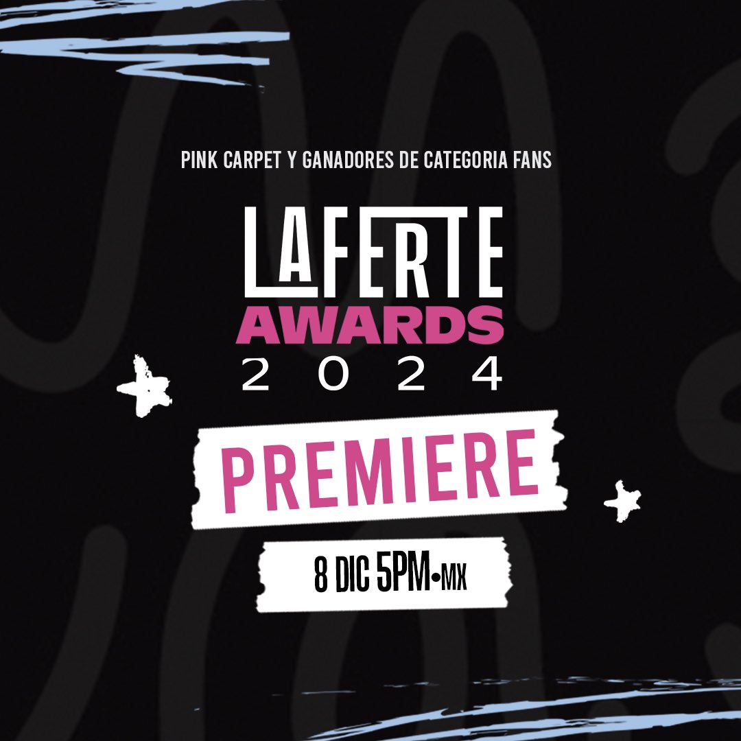 awardslaferte's tweet photo. ✨| Terminando la Pink Carpet y conocer a los ganadores en las categorías “Fans” nos vemos en X (twitter) para hacer tendencia utilizando la frase 

LAFERTE AWARDS 2024 https://t.co/JszIl9OcPy