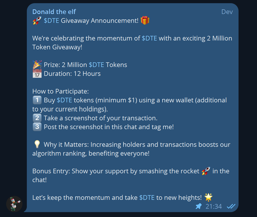 XmasGems's tweet photo. 🚀 Dev is Cooking! 🎉 Join the hype, grab free tokens, and be a part of the excitement around $DTE. 

Let's ride this wave together and watch it soar! 🌟

📬 Join us on Telegram: https://t.co/SKapwqBWu1

💰 Contract Address: HFzdrUrtxUKKrTp4pRdFJWQy5S5DxnVdX2ZJZkSMmoon https://t.co/WDxVtNbO3Q