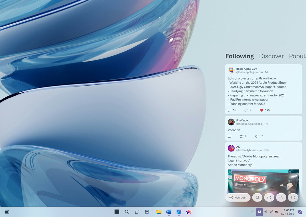 zeealeid's tweet image. 🔵☁️ taskbar flyout - #fluentdesign