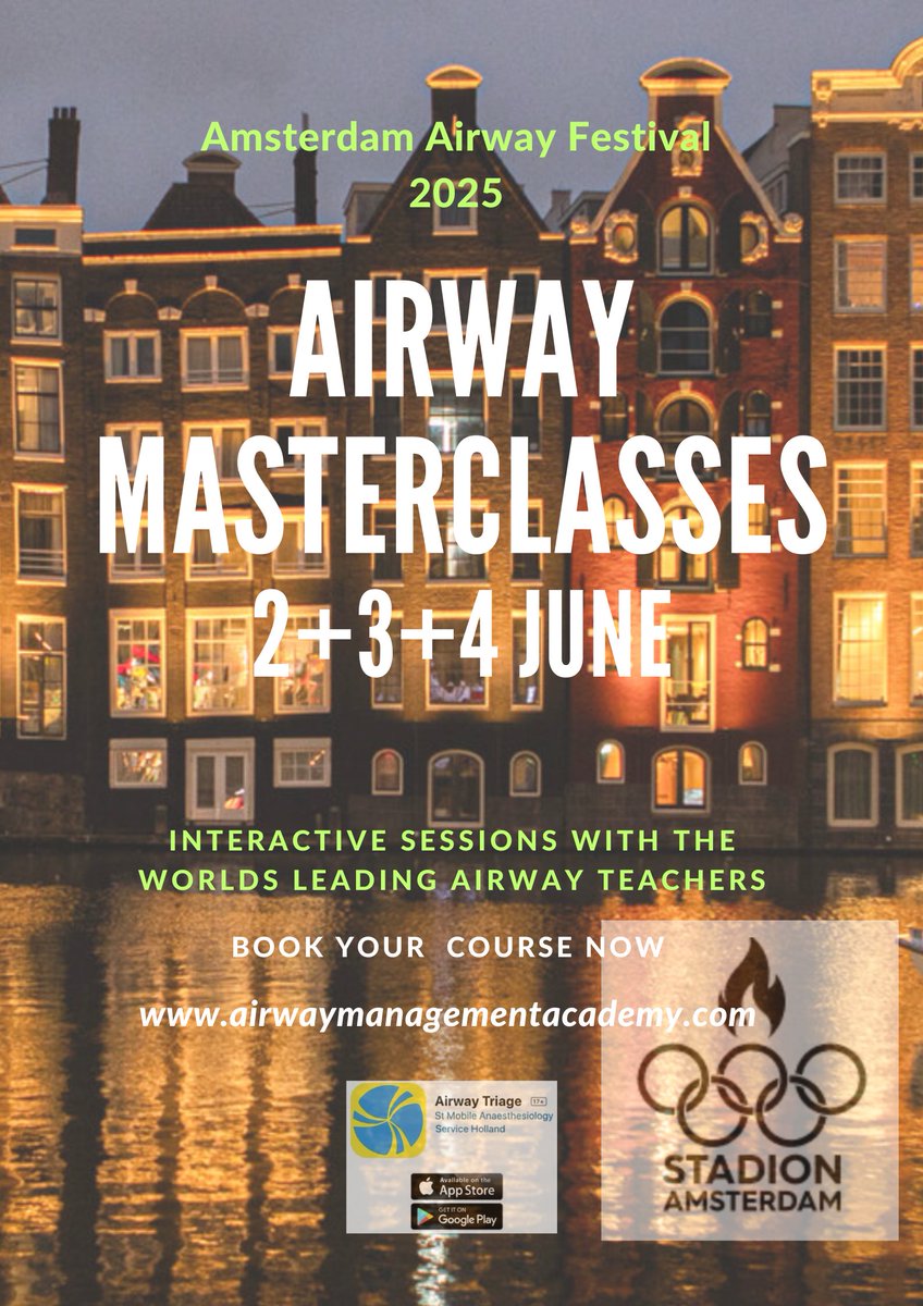 Hans Huitink (@airwaymxacademy) on Twitter photo Amsterdam Airway Festival 2025
1-4 June
At Olympic Stadium
For all airway enthusiasts
#AAF25
<a href="/jducanto/">James DuCanto, M.D.</a> <a href="/AnRocad/">AtropΓnico</a> <a href="/DaveOlvera1/">Dave Olvera</a> <a href="/airwayGladiator/">carmine della vella INTUBATIEM</a> <a href="/rosshofmeyr/">Ross Hofmeyr</a> <a href="/loes_bruijstens/">Loes Bruijstens</a> @alexffuchs <a href="/dow_olivia/">Olivia</a> @dastrainees <a href="/AirwayHub/">#AirwayHub</a> <a href="/cliffreid/">Cliff Reid</a> <a href="/NightShiftMD/">Dr. Brian Goldman</a>
#airway
Registration Amsterdam Airway Festival 2025
1-4 June
At Olympic Stadium
For all airway enthusiasts
#AAF25
<a href="/jducanto/">James DuCanto, M.D.</a> <a href="/AnRocad/">AtropΓnico</a> <a href="/DaveOlvera1/">Dave Olvera</a> <a href="/airwayGladiator/">carmine della vella INTUBATIEM</a> <a href="/rosshofmeyr/">Ross Hofmeyr</a> <a href="/loes_bruijstens/">Loes Bruijstens</a> @alexffuchs <a href="/dow_olivia/">Olivia</a> @dastrainees <a href="/AirwayHub/">#AirwayHub</a> <a href="/cliffreid/">Cliff Reid</a> <a href="/NightShiftMD/">Dr. Brian Goldman</a>
#airway
Registration