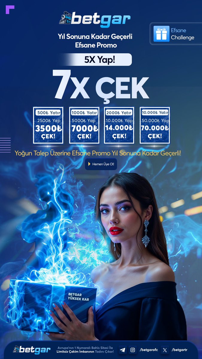 🔪 5x Challenge Betgar'da!

🎁 Bakiyeni 5x Yap 7x Çek! 

🔘 500 ₺ Yatır 2.500₺ Yap 3.500₺ Çek!
🟣 1.000₺ Yatır 5.000₺ Yap 7.000₺ Çek!
🔴 2.000 ₺ Yatır 10.000 ₺ yap 14.000₺ Çek!
⚫️ 10.000₺ Yatır 50.000₺ yap 70.000₺ Çek!

Kurallar;
✅ Yatırımını yaparken bonusu seç!
👍