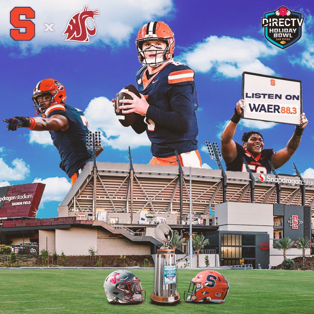 WAER Sports (@waersports) on Twitter photo It’s official: <a href="/CuseFootball/">Syracuse Football</a> is playing in the <a href="/holidaybowl/">DIRECTV Holiday Bowl</a> against <a href="/WSUCougarFB/">Washington State Football</a>.
Tune into WAER December 27th at 7:30 for our final Countdown to Kickoff of the year.
📻 waer.org, <a href="/waer883/">WAER Syracuse Public Media</a> It’s official: <a href="/CuseFootball/">Syracuse Football</a> is playing in the <a href="/holidaybowl/">DIRECTV Holiday Bowl</a> against <a href="/WSUCougarFB/">Washington State Football</a>.
Tune into WAER December 27th at 7:30 for our final Countdown to Kickoff of the year.
📻 waer.org, <a href="/waer883/">WAER Syracuse Public Media</a>