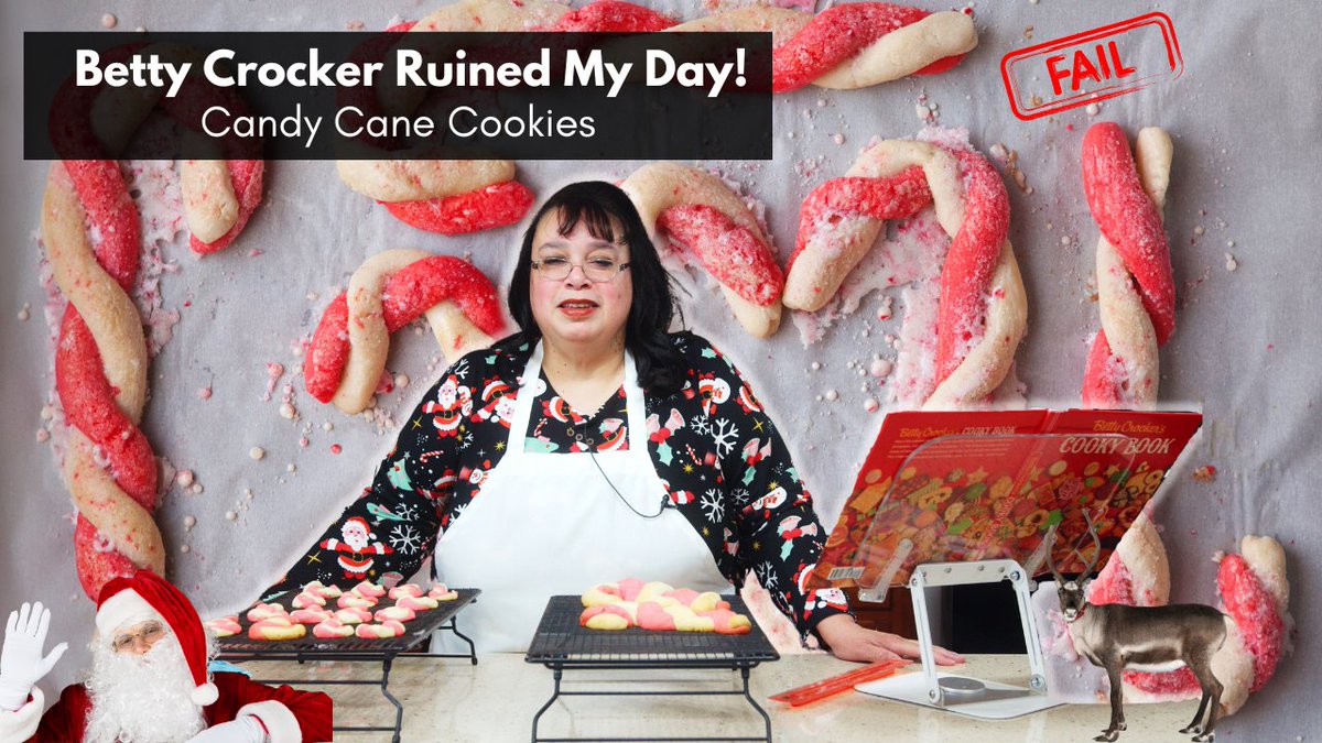 AmyLearnstoCook's tweet photo. Betty Crocker Tried to Ruin My Day: Candy Cane Cookies FAIL!! 🎅🍪🎄 For the recipe video, visit Amy Learns to Cook on YouTube! #cookies #christmas #bettycrocker #cookierecipe #amylearnstocook https://t.co/HiS1EfPdmB via @YouTube https://t.co/Yktuc5g8Ox