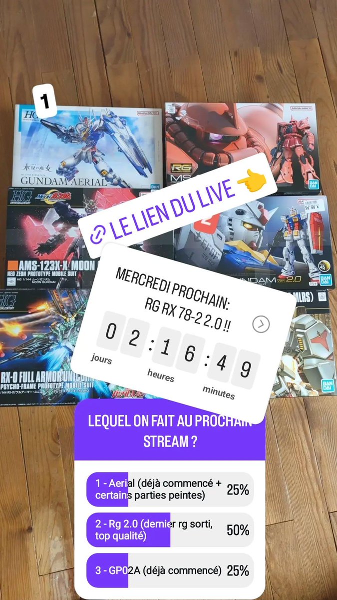 Insta s'est prononcé, Mercredi prochain, 14h30: retour des streams et on commence par le RG RX 78-2 2.0 ! (Ptite folie)