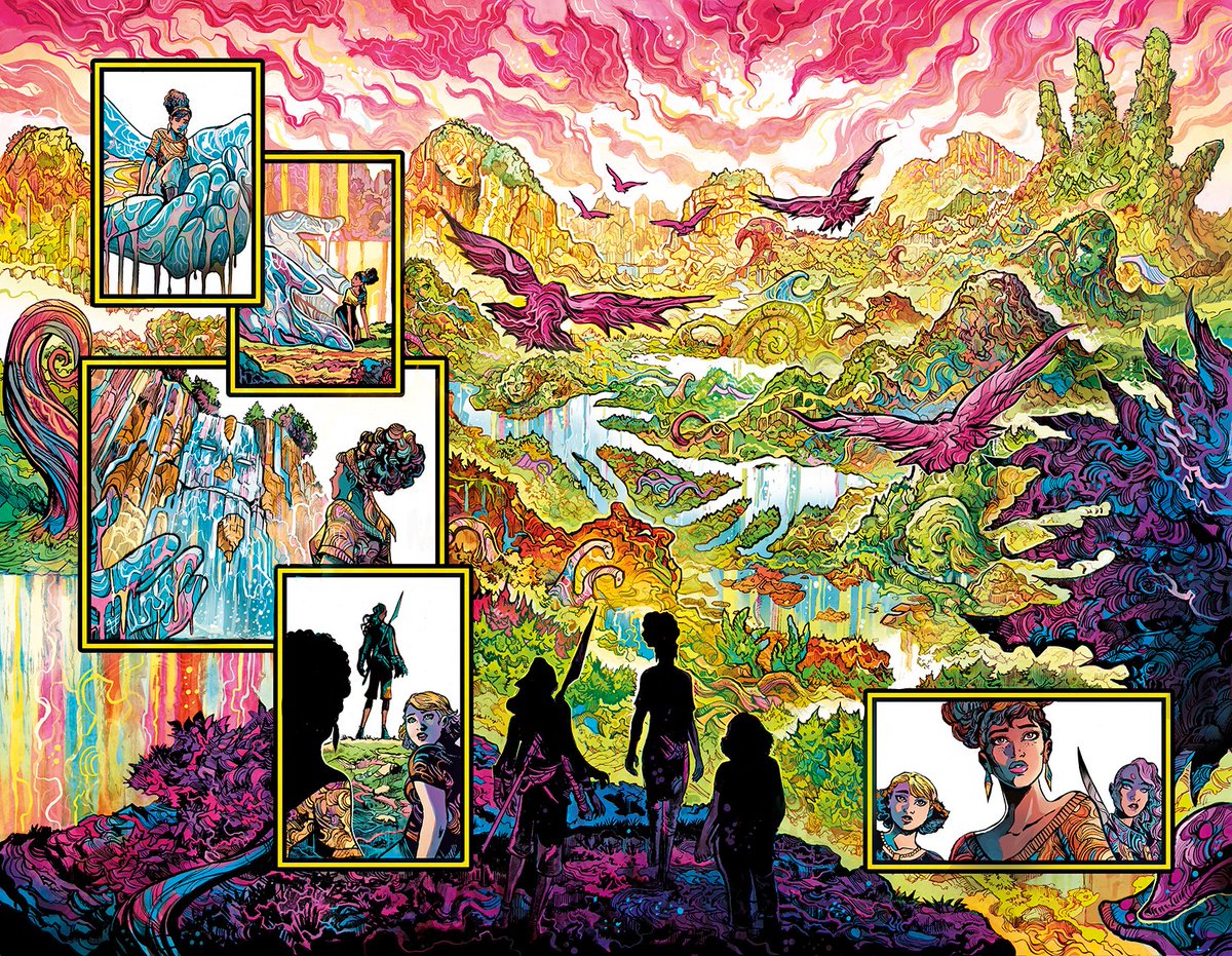vinartwork's tweet photo. Pages from Beyond Real #3, by
@zackkaps
published some months ago by Vault Comics.
@thevaultcomics 
Lot of fun with this book, working on the concept of "Nature Alive"
@shingworks 
#beyondreal #vaultcomics #comics https://t.co/11OJsmdjbM