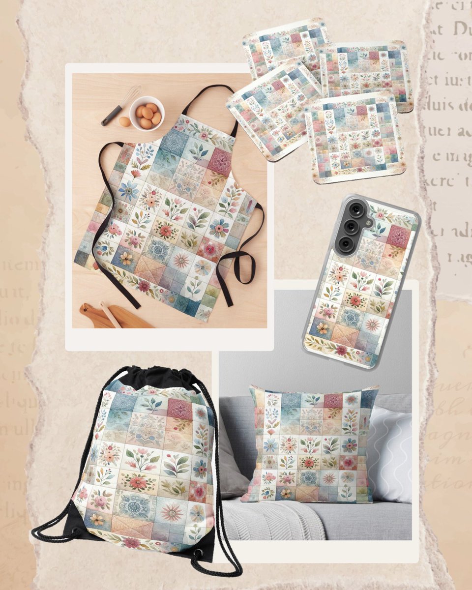 MoxisWater0461's tweet photo. 💐 Add a touch of creativity to your clothes with this charming floral patchwork design!
🌸 Available on aprons, pillows, and more in my Redbubble shop. Style your everyday life in style!
https://t.co/iYQerucMuB
#RedbubbleDesigns #PatchworkLove #MadeWithLove #ChristmasGifts https://t.co/4GWxDpmGFr
