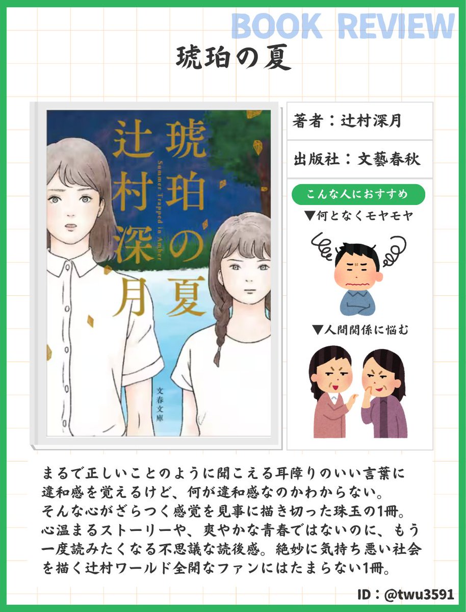 twu3591's tweet photo. 理屈に合わない人間の複雑な感情を鮮明に描いた1冊。
何となく心が落ち着かない人におススメ

あなたはこの中の誰に共感するのでしょうか。 https://t.co/1QNgqL6cUH
